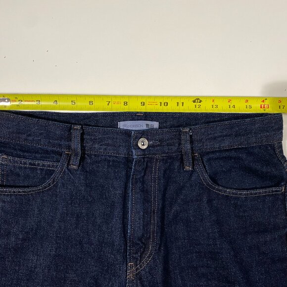 Uniqlo x J.W.Anderson Dark Wash Relaxed Fit Cropped Jeans men's size 33x27 - Picture 8 of 10